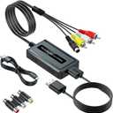 RCA Svideo to HDMI Converter, Support 4 : 3/16 : 9 Aspect Ratio Switch, 720P/1080P HDMI Output Switch, S-video AV RCA to HDMI converter for VHS/DVD/Wii/PS1/PS2/N64/NGC to Display on HDMI Screen