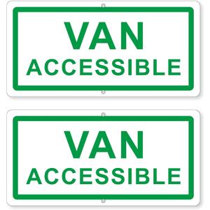(2 Pack) Van Accessible Sign, Van Accessible Metal Signs for outside, Weather Resistant High Visibility Reflective and Easy to Install (12 x 6 inches)