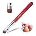 French Brush for Nails & Clean Up Brush for Gel Nail Polish | Dual-Use Wooden Handle Nail Brush for Acrylic, Polygel, Builder Gel | Professional Nail Art Brushes for French Tips, Cleaning (F16)