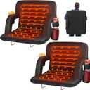 HOPERAN 2pcs Dual-Sided Heated Stadium Seats for Bleachers with Back Support, 3 Levels Heating Stadium Seating for Bleachers Seat with Backrest, 5 Pockets Portable Stadium Chair for Outdoor (21", Black)