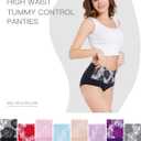 HAVVIS Women's Briefs Underwear Cotton High Waist Tummy Control Panties Rose Jacquard Ladies Panty Multipack (XL)