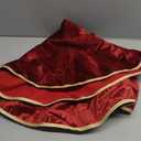 Bunny Chorus 36 Inch Christmas Tree Skirt, Velvet Red Tree Skirts, Xmas Tree Skirts with Embossed Floral Pattern for Merry Christmas Party Rustic Vintage Christmas Tree Decorations