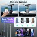 SOOPII Rearview Mirror Phone Holder for Car, 360 Rotating and Retractable Rear View Mirror Phone Mount with Adjustable Length, Universal Car Phone Holder for 4-7 Inch Cell Phones (Detachable)