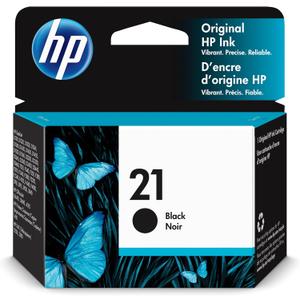 HP 21 Black Ink Cartridge | Works with HP DeskJet D1300, D1400, D1500, D2300, D2400, F300, F2100, F2200, F4100, 3900; OfficeJet J3600, 4300; PSC 1410; Fax 1250, 3180 Series | C9351AN
