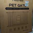 Metal Pet Gate with Cat Door, Adjustable Dog Gate for Doorways & Stairs, Pressure Mounted, Auto-Close, No Tools Needed, 29-45 Inches, Black