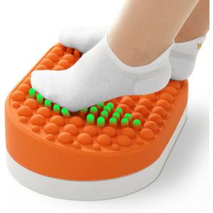 Foot Rest for Under Desk at Work, Home Office Foot Stool, Ottoman Foot Massager for Plantar Fasciitis Relief, Soft Silicone Footrests, Anti-Fatigue (Orange)