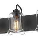 zeyu Black Bathroom Vanity Light, 20.5 Inch Bathroom Light Fixtures Over Mirror, 3-Light Modern Wall Sconces with Clear Glass Shade, ZSL72B-3W BK