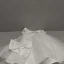 Uhnice Flower Girl Dress Satin Ball Gown for Wedding Party with Bowknot (4-5T, White)