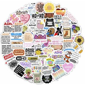 BulbaCraft 100Pcs Funny ADHD Stickers for Water Bottles, Laptops - ADHD Gifts for Adults, Gifts for Women & Men