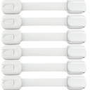 Child Safety Strap Locks (6 Pack) Baby Locks for Cabinets and Drawers, Toilet, Fridge & More. 3M Adhesive Pads. Easy Installation, No Drilling Required, White