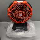 Portable Misting Fan, 30000mAh Rechargeable Battery Powered Floor Cooling Fan with 4 Strong Winds, 4 Spray Mister, Adjustable Base for 10-13in Bucket for Camping, Beach, Patio (No Bucket)- Orange