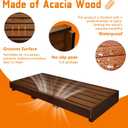 Outdoor Steps 3.5'' Height, Wooden Step Platform 35 Length, Step Stool with Non Slip Pads, Step for Outside, Wooden Platform for Bathroom, Kitchen, Bed(Dark Brown)