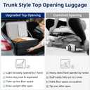 HanTrip 28 Inch Top Opening Hard Case Checked Luggage with Wheels, Black, Expandable 28 Inch
