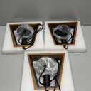 3 Pack Kitchen Island Pendant Lights, Black Industrial Metal and Vintage Wood Hanging Light, Mini Farmhouse Chandelier, Adjustable Height Rustic Ceiling Lamp for Entryway, Dining Room, Foyer (Brown Triangular Wood)