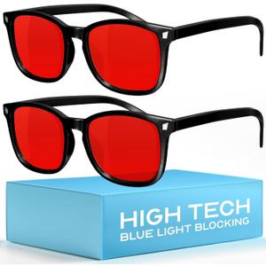 livho High Tech Blue Light Glasses - Advanced Blue Light Blocking Computer Glasses - Screen Fatigue & UV Protection (*B11 Light Black X 2)