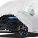 Car Cover Custom Fit for Audi Q5/SQ5 2009-2026, Migaven Waterproof Full Exterior Cover Sun Rain Protection with Door Zipper and Cotton Lining, Silver