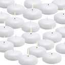 flamecan 12 Pack Floating Candles, 3 White Unscented Dripless Wax Burning Candles, for Cylinder Vases, Weddings, Party and Holiday