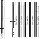 Shade Sail Poles,12FT Heavy Duty Outdoor Sun Shade Sail Pole with Spiral Drill Bit, Support Awning Canopy Outdoor Poles for Garden Yard Backyad (2)
