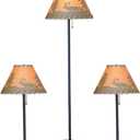 Catalina Lighting 19908-000 Rustic Cabin Lodge 3-Piece Table & Floor Lamp Set, LED Bulb NOT Included, 58", Forest Print,Set of 3