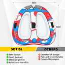 Towable Tube for Boating, 12 Person Inflatable Towable Tube with Quick Connect, Heavy Duty 840D Nylon Water Tube for Lake & Water Sports