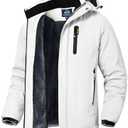 Rdruko Men's Ski Snow Jacket Waterproof Winter Insulated Fleece Hooded Outdoor Mountain Coat L