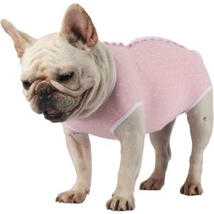Due Felice Dog Diapers Suit Period Onesie for Female Dog Sanitary Panties Male Doggy Heat Diapers Cover Fit for Small Medium Dogs Pink Dots/M