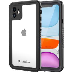 Lanhiem for iPhone 11 Case, IP68 Waterproof Dustproof Case with Built-in Screen Protector, Heavy Duty Full Body Protective Clear Back Phone Cover for iPhone 11 (Black)