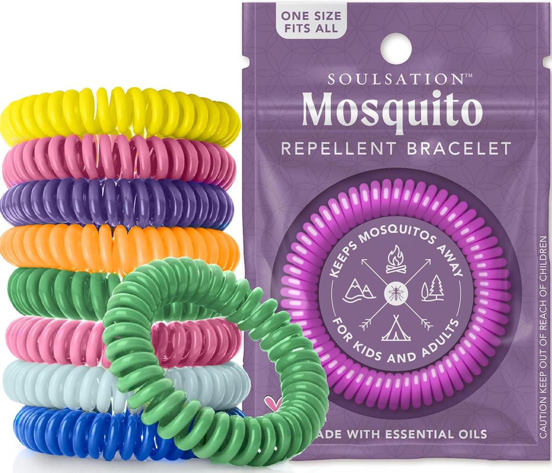 9 Pack Mosquito Repellent Bracelets, DEET-Free for Kids & Adults, Individually Wrapped Bands