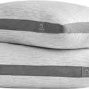 ACCURATEX Pillows Queen Size Set of 2, Rayon Derived from Bamboo Removable Cover, Shredded Memory Foam Pillow with Down Alternative Fill (Adjustable), Supportive Pillows for Side Back Sleepers