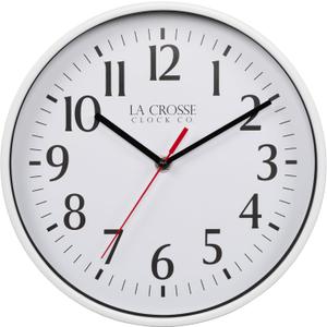 La Crosse 404-3025W 10-inch Basics Quartz Analog Wall Clock - White