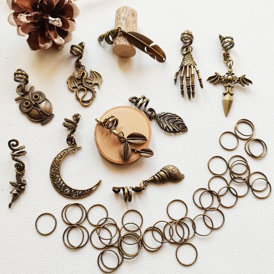 Hair Jewelry for Women Braids Dreadlock Accessories Metal Hair Clips Decoration Hair Accessories (50-gold)