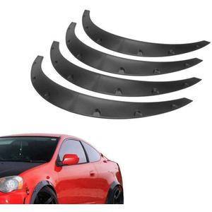 BLACKHORSE-RACING 4PCS Universal Fender Flares 2"/50mm Wide Body Kit Wheel Arches Durable PU