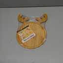 KEPATO Christmas Dishes Wooden Serving Tray,Christmas Elk Ear Anlter Shape Sushi Plate Tray for Restaurant and Home (Beige)