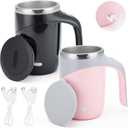 Reespring Self Stirring Coffee Mug, Auto Stirring Coffee Mug Rechargeable Self Mixing Coffee Cup for Coffee, Tea and Milk - 2 Pack (Model Combo 2)