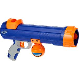 Nerf Dog Tennis Ball Blaster Dog Toy Blue/Orange, 16 Inch Compact Blaster with 1 Ball