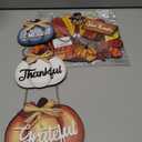 Thanksgiving Decoration Wood Pumpkin Turkey Door Wall Wreath for Front Door Sign Thankful Blessed Grateful, Pumpkin Sign for Fall Autumn Harvest Home Thanksgiving Party Outdoor Halloween Decoration (Large)