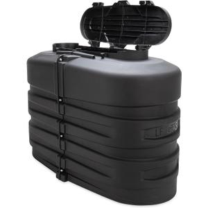 Camco Camper/RV Dual Propane Tank Cover - Features Hinged Top Panel & Custom Molded Design - Fits (2) 20lb Steel Tanks - Protects Propane Tanks During Travel, Camping and More - Black (50504)