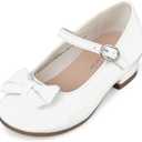 The Children's Place Low Heel Dress Shoes (5 Toddler, White Bow)