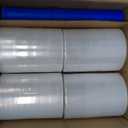 4 Pack Stretch Wrap for Moving, 5 Inch x 1000ft 80 Gauge, Heavy Duty Clear Plastic Wrap with Handles, Packing, Shipping, Pallet & Furniture Protection