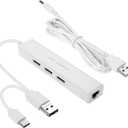 OTG USB C Micro-USB HUB Powered with Wired LAN Ethernet Adapter for Android and Computer 