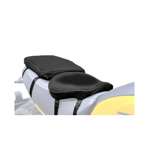 Motorcycle Gel seat Cushion Front and Rear Combo Kit－Soft Rubber Material Motorcycle Seat Cushion Pad, Cool and Breathable Travel Seat Cushion, Honeycomb Structure Seat Cushion, With Seat Cover, Black 