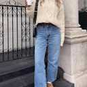 Womens Oversized Sweaters Crewneck Long Sleeve Casual Loose Pullover Sweater Cable Knit Vintage Tops (L)