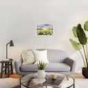 Fake Window for Walls Faux Window Decal Windows Poster Picture Open Window Wall Art Decor, Stick and Peel Wallpaper Nature Wall Decol Daisy Grass Scene Mural, 16"x24"