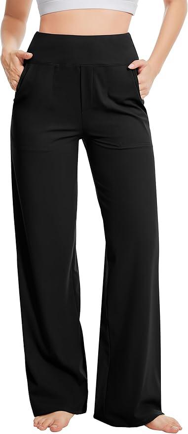 Yoga Pants Women Wide Leg Pants High Waist Stretch Dress Casual Sweatpants Lounge Pants,X-Large