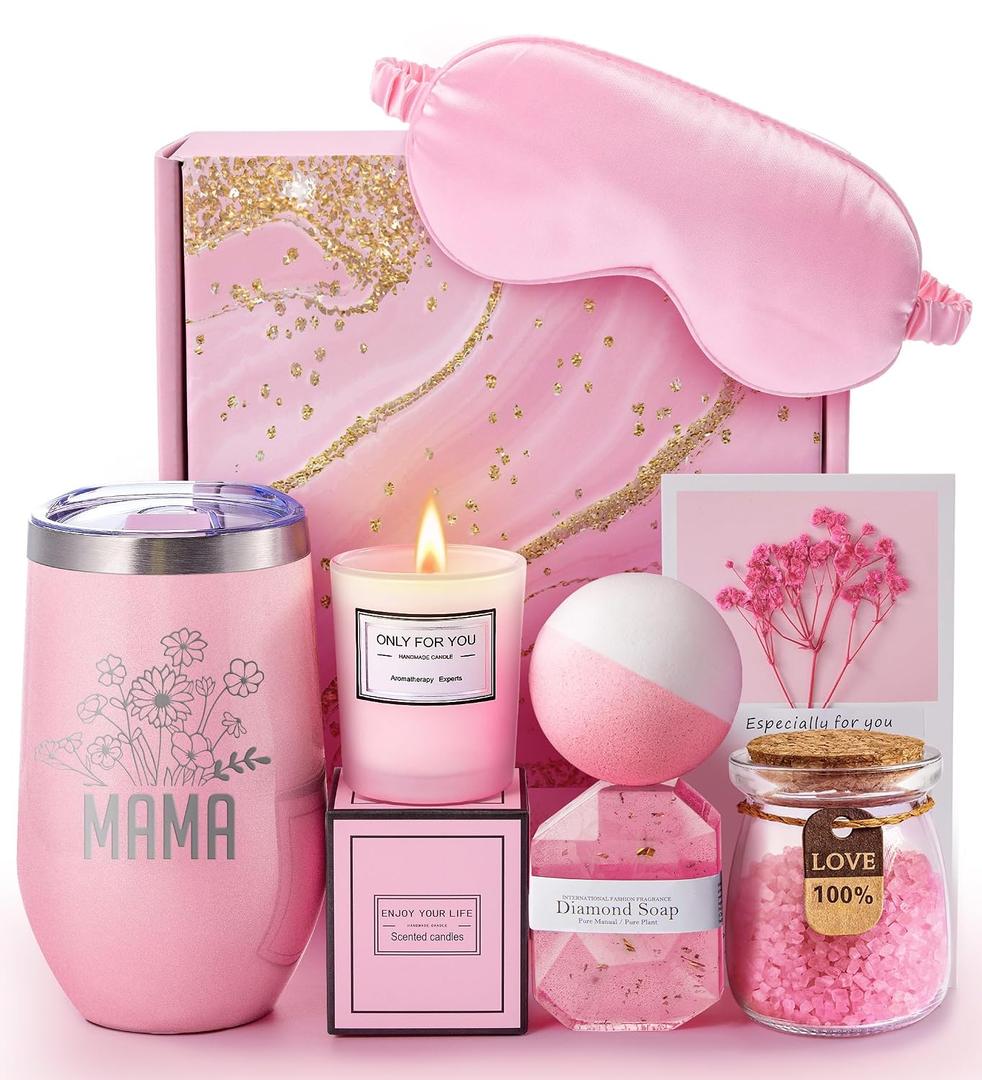 Mothers Day Gifts for Mom Grandma, Mom Birthday Christmas Gifts, Thoughtful Gift for Mother in law Step Mom, Best Mother's Day Gifts from Daughter Son Kids, Lavender Mom Spa GiftBasket Set