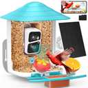 birdsnap® TUC Bird Feeder with Camera 2K HD, Solar Panel 32GB Card 4-in-1 Perch, 160°View Auto Detect & Notify AI Identify Video Bird Camera Wireless Outdoors Ideal Gift for Birds Lover