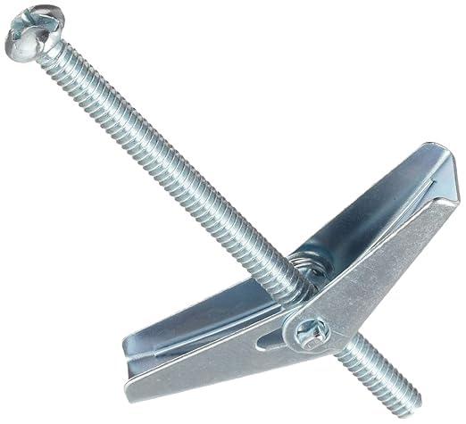 3/8" x 6" Toggle Bolts/Round Head/Combo Drive/Steel/Zinc/Anchor Size: 3/8" / Screw Size: 3/8-16 x 6 / Drill Bit/Hole Size: 7/8" (Carton: 25 pcs)