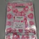 Blosssound 100 Pcs Valentines Day Gift Bags Bulk Valentines Plastic Bags Heart Candy Goodie Favor Treat Bags Valentines Day Party Decor for Valentines Day Wedding Anniversary Birthday Party Favors