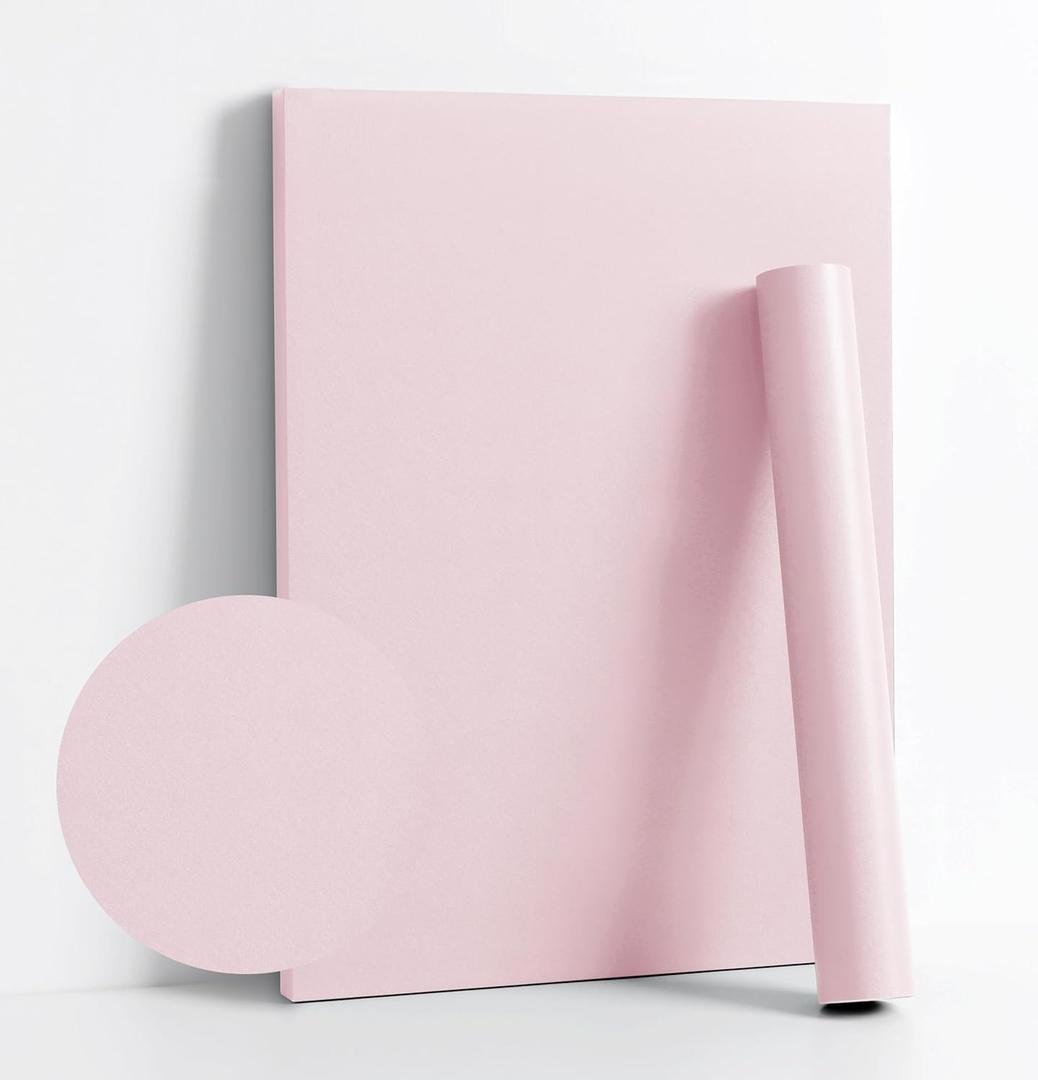 Dimoon 110''x17.7'' Pink Peel and Stick Wallpaper Contact Paper Modern Self Adhesive Wall Paper Removable Renter Friendly Textured Solid Color Shelf Cabinet Vinyl Roll (110''x17.7'',Light Pink)