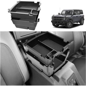 GZSH 2025 Upgrade Double-Layer Center Console Organizer fit for 2025 2026 Ford Bronco 4 Door Full Size |Not for Sport Model| Not for 2 Door Not for manual transmission (Dual)